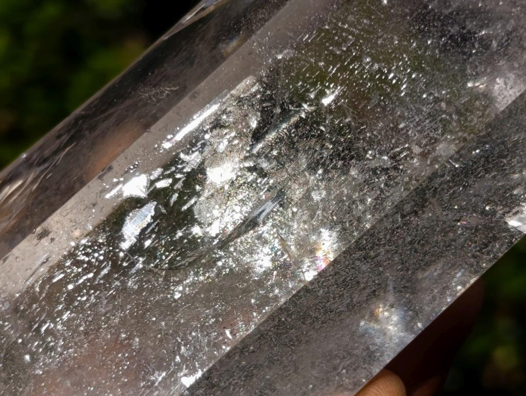 Polished Clear Quartz Display Crystals with Limonite Veils x 2 From Madagascar - Toprock Gemstones and Minerals 
