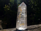 Polished Clear Quartz Display Crystals with Limonite Veils x 2 From Madagascar - Toprock Gemstones and Minerals 