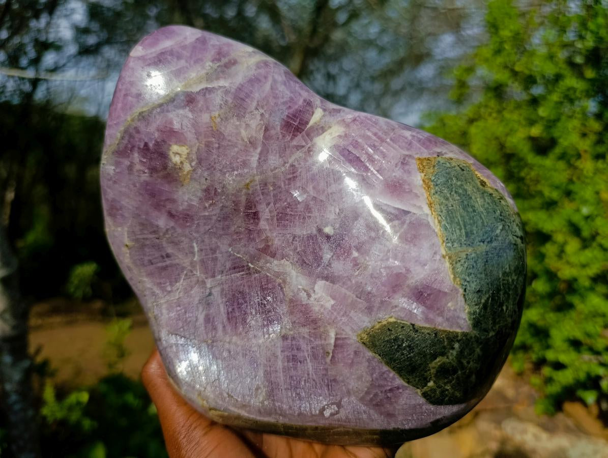 Polished XL Rare Anhydrite Standing Display Piece x 1 Tulear, Madagascar - Toprock Gemstones and Minerals 