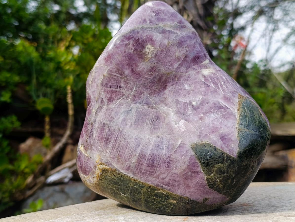 Polished XL Rare Anhydrite Standing Display Piece x 1 Tulear, Madagascar - Toprock Gemstones and Minerals 