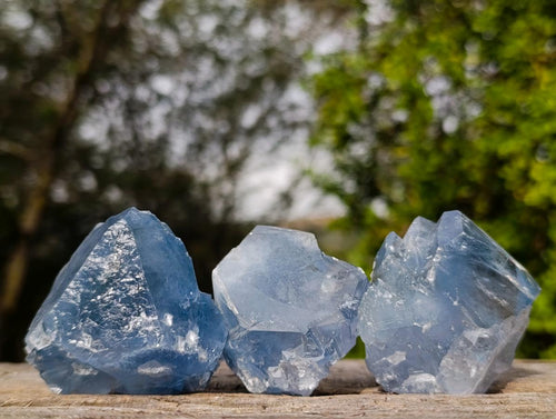 Natural Blue Celestite Specimens x 12 From Sakoany, Madagascar - Toprock Gemstones and Minerals 