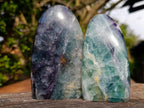 Polished Watermelon Fluorite Standing Display Pieces x 3 From Uis, Namibia - Toprock Gemstones and Minerals 