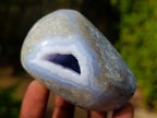 Polished Blue Lace Agate Free Forms and Standing Display Pieces x 6 From Nsanje, Malawi - Toprock Gemstones and Minerals 
