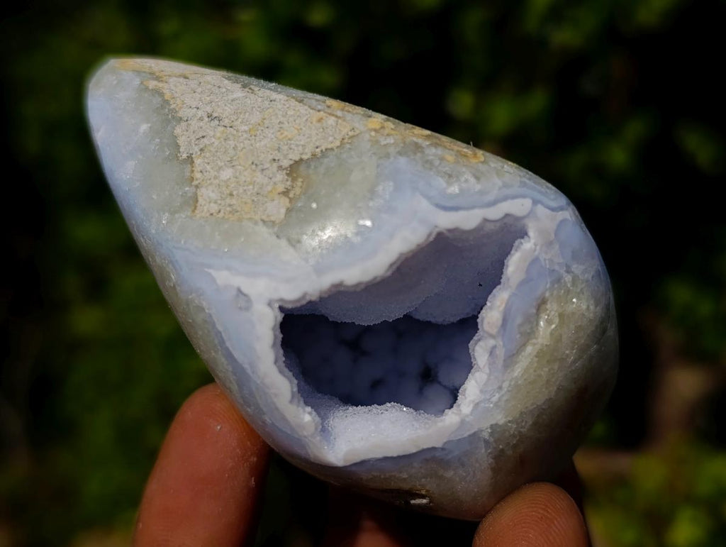 Polished Blue Lace Agate Free Forms and Standing Display Pieces x 6 From Nsanje, Malawi - Toprock Gemstones and Minerals 