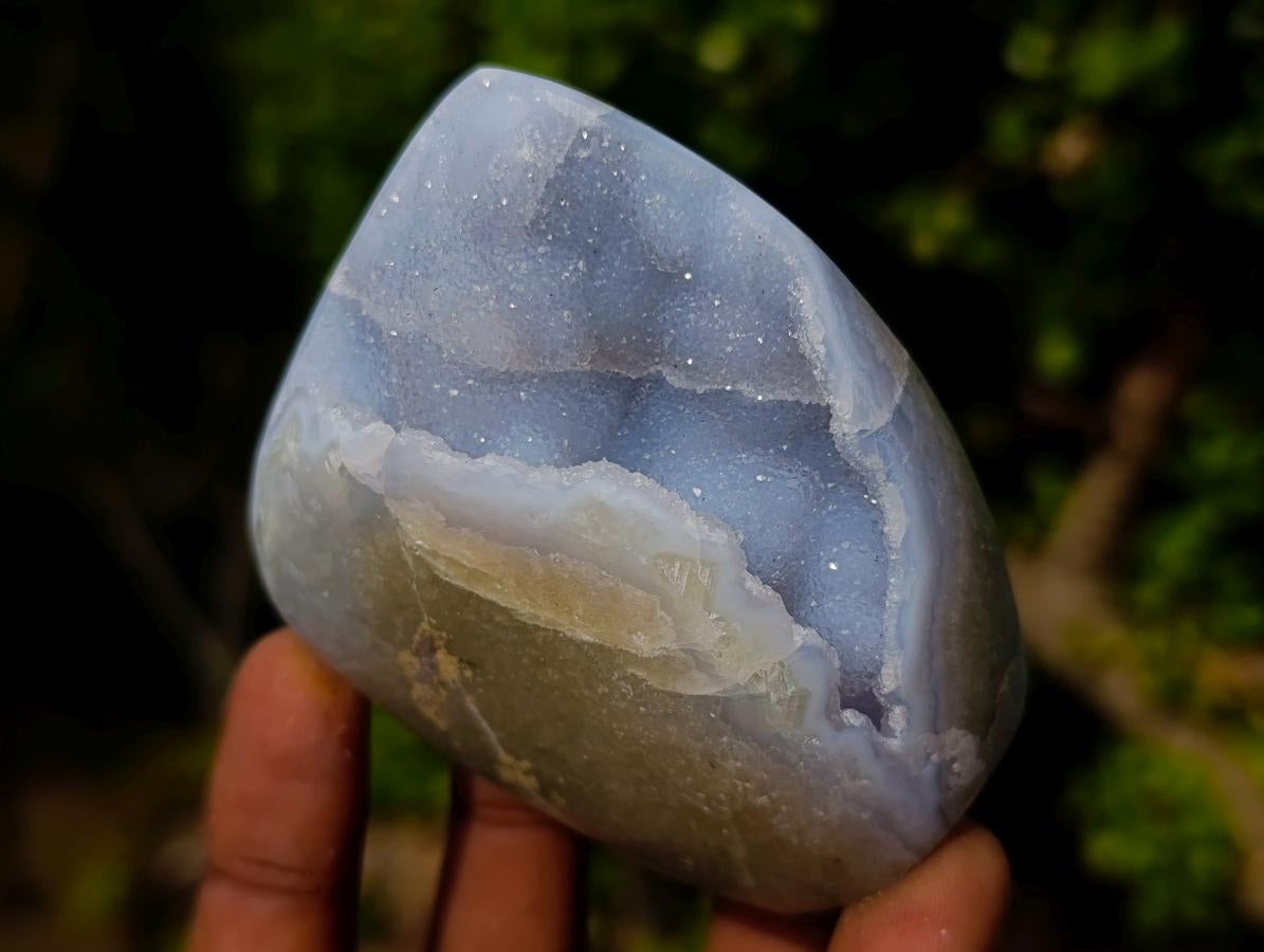 Polished Blue Lace Agate Free Forms and Standing Display Pieces x 6 From Nsanje, Malawi - Toprock Gemstones and Minerals 