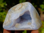 Polished Blue Lace Agate Free Forms and Standing Display Pieces x 6 From Nsanje, Malawi - Toprock Gemstones and Minerals 