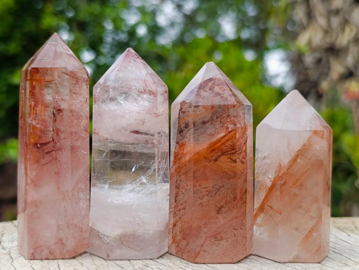 Polished Golden Hematoid Quartz Crystals x 24 From Madagascar - Toprock Gemstones and Minerals 