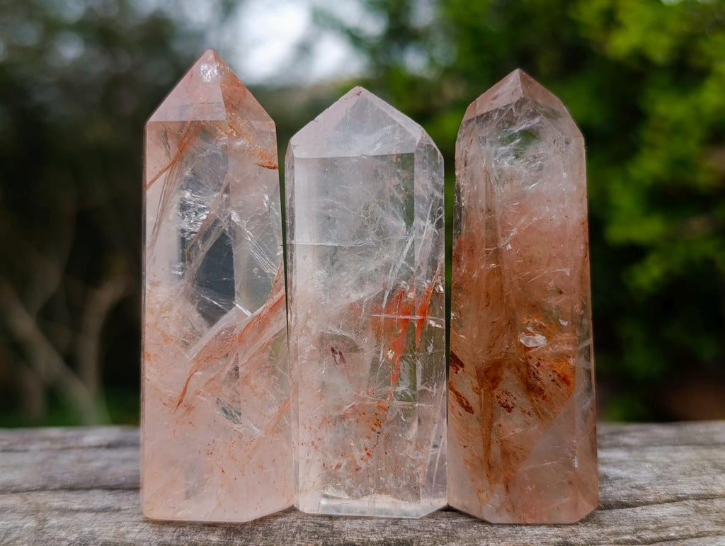 Polished Golden Hematoid Quartz Crystals x 24 From Madagascar - Toprock Gemstones and Minerals 