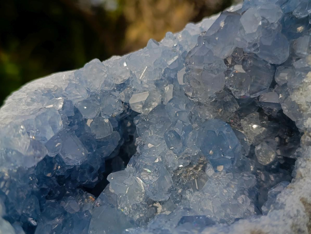 Natural Cabinet Size Blue Celestite Geode Specimen x 1 From Sakoany, Madagascar - Toprock Gemstones and Minerals 