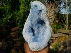 Natural Cabinet Size Blue Celestite Geode Specimen x 1 From Sakoany, Madagascar - Toprock Gemstones and Minerals 