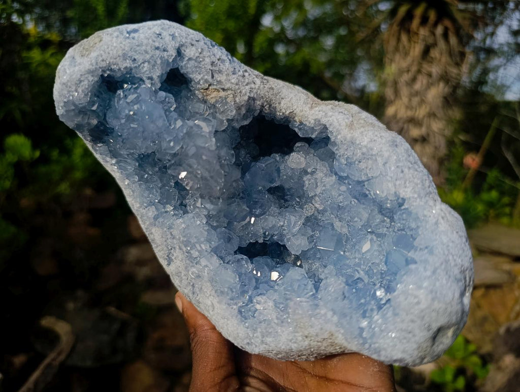 Natural Cabinet Size Blue Celestite Geode Specimen x 1 From Sakoany, Madagascar - Toprock Gemstones and Minerals 