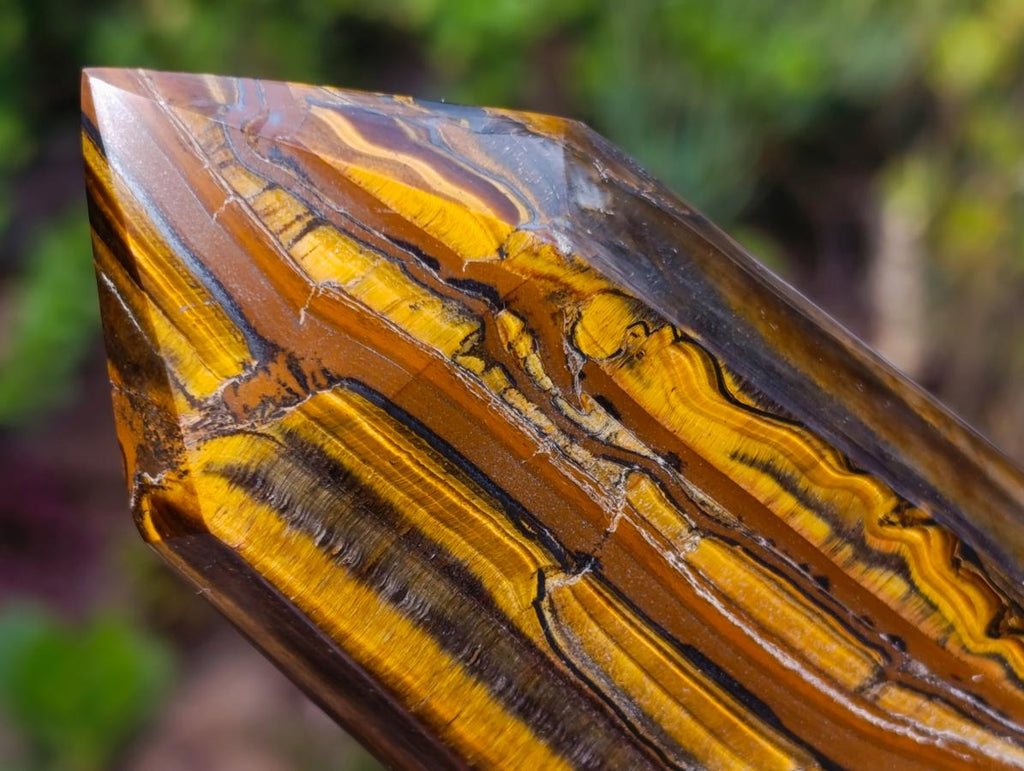 Polished Golden Tigers Eye Display Crystals x 3 From Prieska, South Africa - Toprock Gemstones and Minerals 