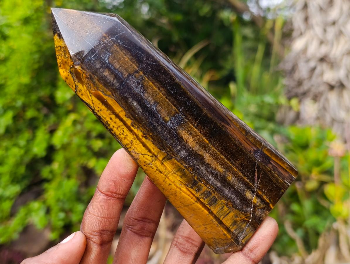 Polished Golden Tigers Eye Display Crystals x 3 From Prieska, South Africa - Toprock Gemstones and Minerals 