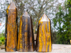 Polished Golden Tigers Eye Display Crystals x 3 From Prieska, South Africa - Toprock Gemstones and Minerals 