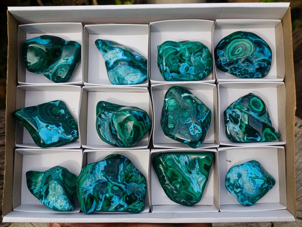 Polished Malacolla Free Forms x 12 From Kulukuluku, Congo - Toprock Gemstones and Minerals 