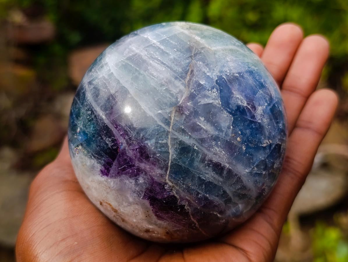Polished Watermelon Fluorite Spheres x 2 From Uis, Namibia - Toprock Gemstones and Minerals 