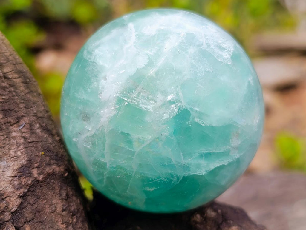 Polished Watermelon Fluorite Spheres x 2 From Uis, Namibia - Toprock Gemstones and Minerals 