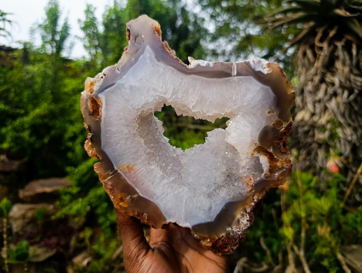 Polished Large Crystalline Agate Slice x 1 From Maintirano, Madagascar - Toprock Gemstones and Minerals 