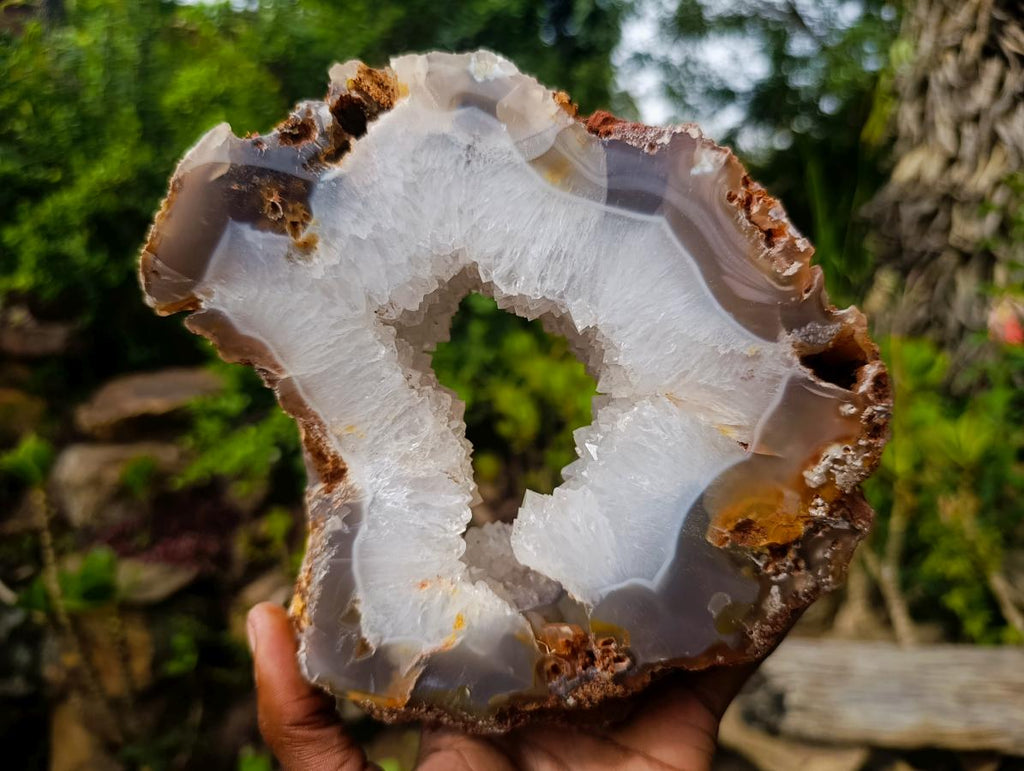 Polished Large Crystalline Agate Slice x 1 From Maintirano, Madagascar - Toprock Gemstones and Minerals 