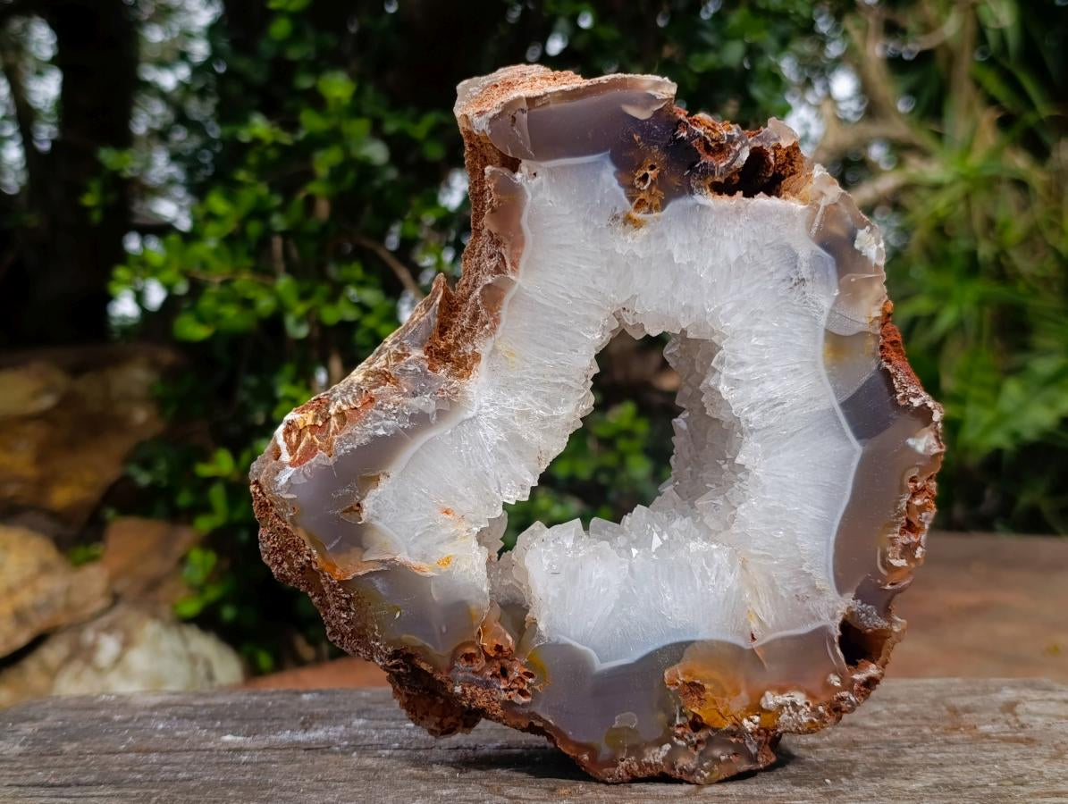 Polished Large Crystalline Agate Slice x 1 From Maintirano, Madagascar - Toprock Gemstones and Minerals 