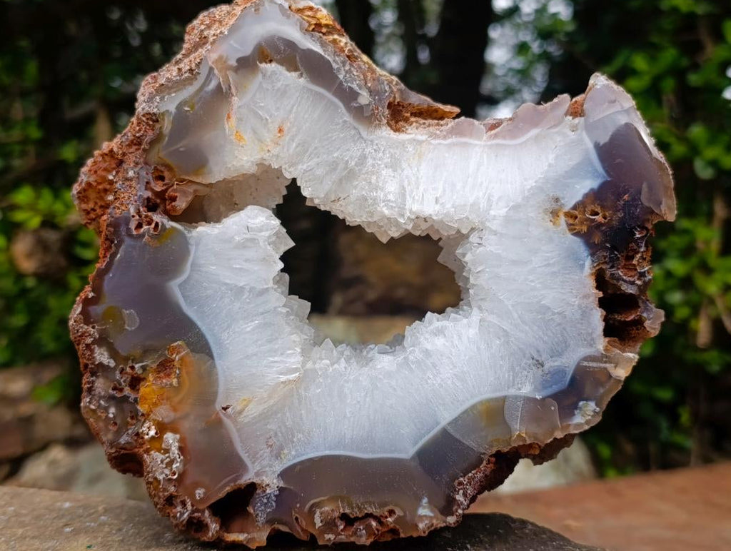Polished Large Crystalline Agate Slice x 1 From Maintirano, Madagascar - Toprock Gemstones and Minerals 