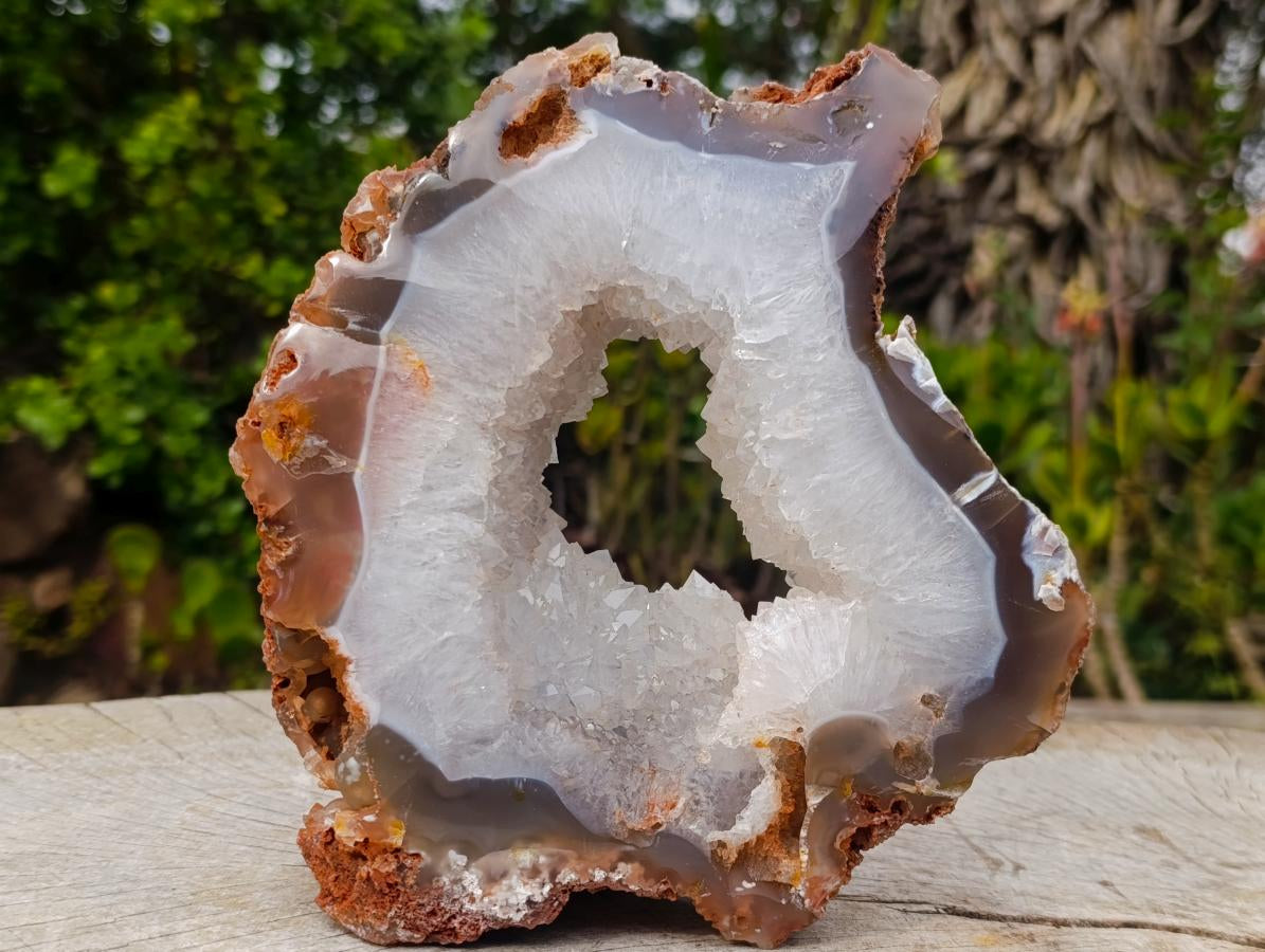 Polished Large Crystalline Agate Slice x 1 From Maintirano, Madagascar - Toprock Gemstones and Minerals 