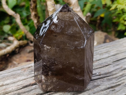 Polished Smokey Window Quartz Display Crystals x 2 From Akansobe, Madagascar - Toprock Gemstones and Minerals 
