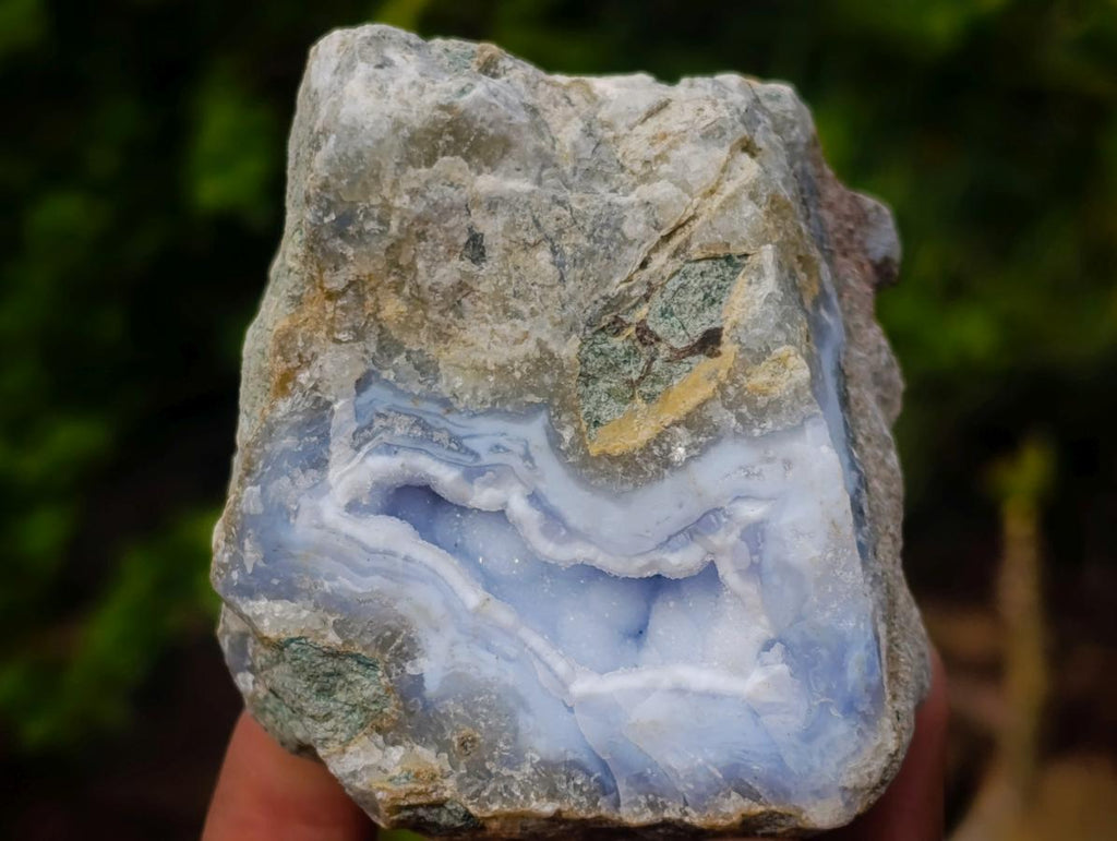 Natural Blue Lace Agate Geodes with Dogtooth Calcite x 12 From Nsanje, Malawi - Toprock Gemstones and Minerals 