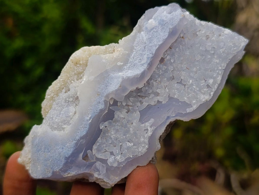 Natural Blue Lace Agate Geodes with Dogtooth Calcite x 12 From Nsanje, Malawi - Toprock Gemstones and Minerals 