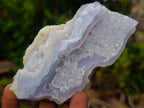 Natural Blue Lace Agate Geodes with Dogtooth Calcite x 12 From Nsanje, Malawi - Toprock Gemstones and Minerals 