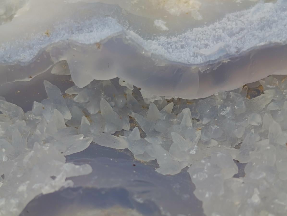 Natural Blue Lace Agate Geodes with Dogtooth Calcite x 12 From Nsanje, Malawi - Toprock Gemstones and Minerals 