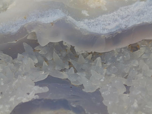 Natural Blue Lace Agate Geodes with Dogtooth Calcite x 12 From Nsanje, Malawi - Toprock Gemstones and Minerals 