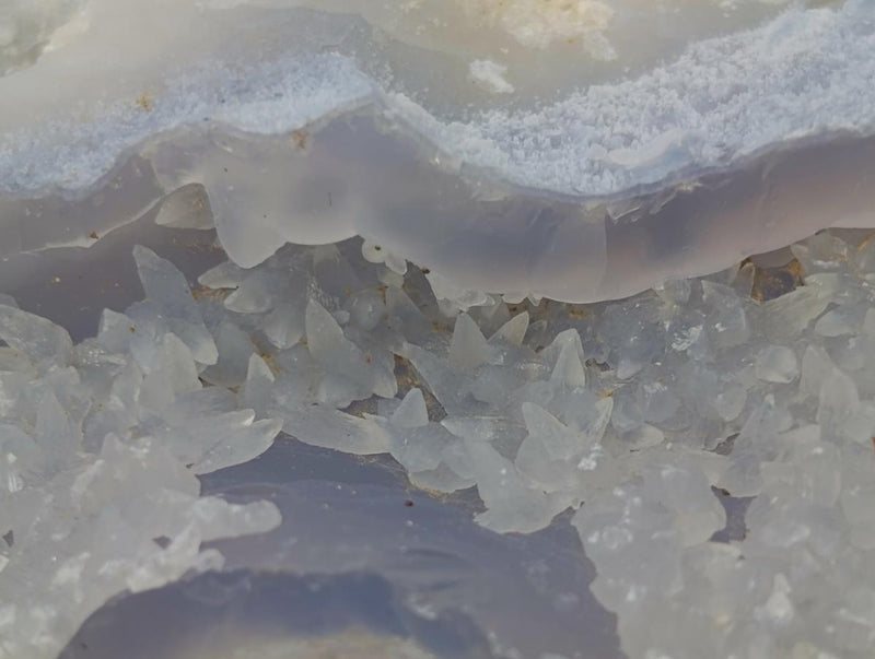 Natural Blue Lace Agate Geodes with Dogtooth Calcite x 12 From Nsanje, Malawi - Toprock Gemstones and Minerals 