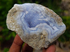 Natural Blue Lace Agate Geodes with Dogtooth Calcite x 12 From Nsanje, Malawi - Toprock Gemstones and Minerals 