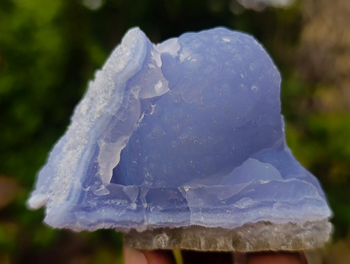 Natural Blue Lace Agate Geodes with Dogtooth Calcite x 12 From Nsanje, Malawi - Toprock Gemstones and Minerals 
