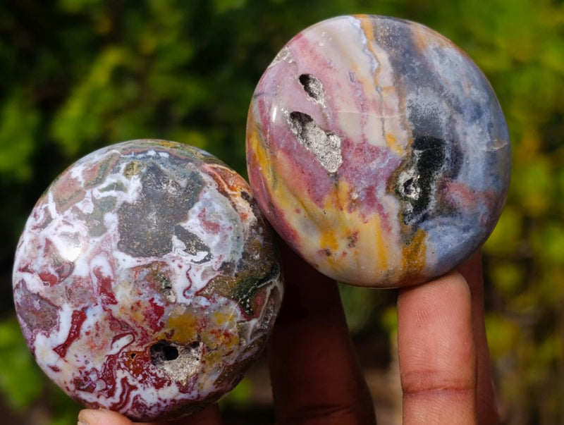 Polished Rare Ocean Jasper Galets x 24 From Northwest Coast, Madagascar - Toprock Gemstones and Minerals 
