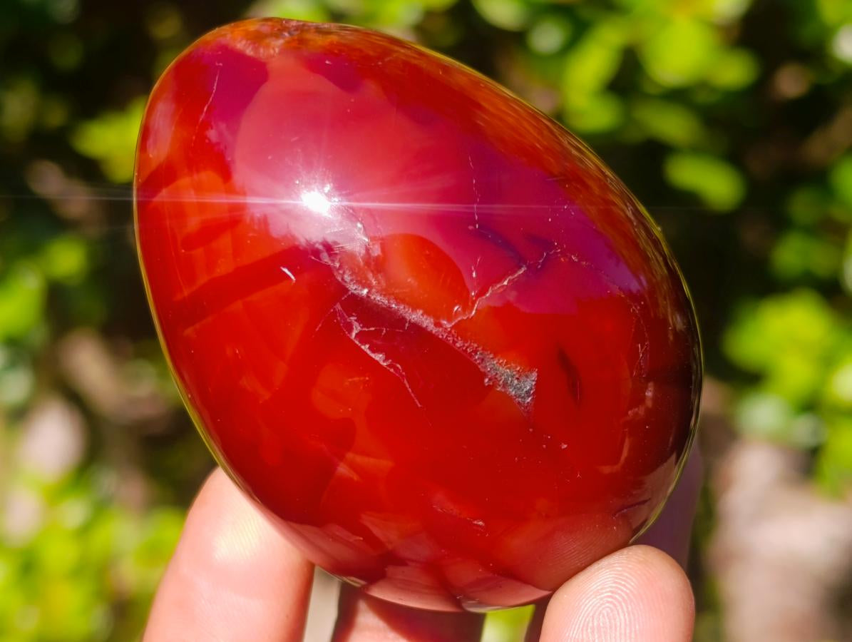 Polished Carnelian Agate Gemstone Eggs x 6 From Madagascar - Toprock Gemstones and Minerals 