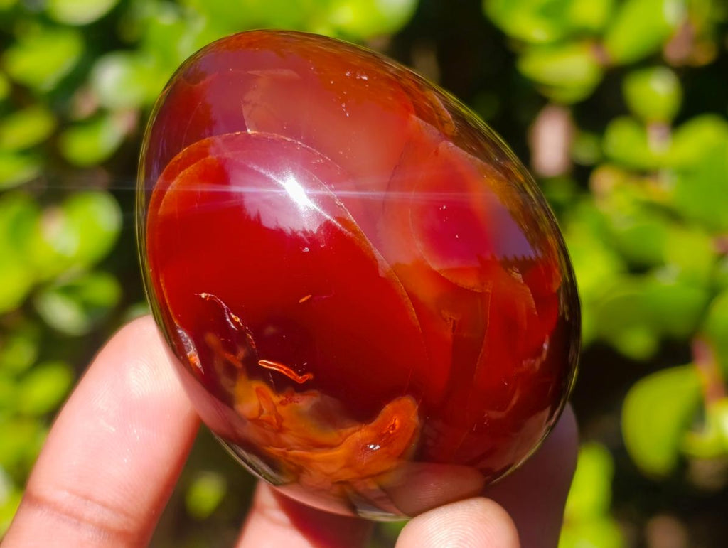 Polished Carnelian Agate Gemstone Eggs x 6 From Madagascar - Toprock Gemstones and Minerals 