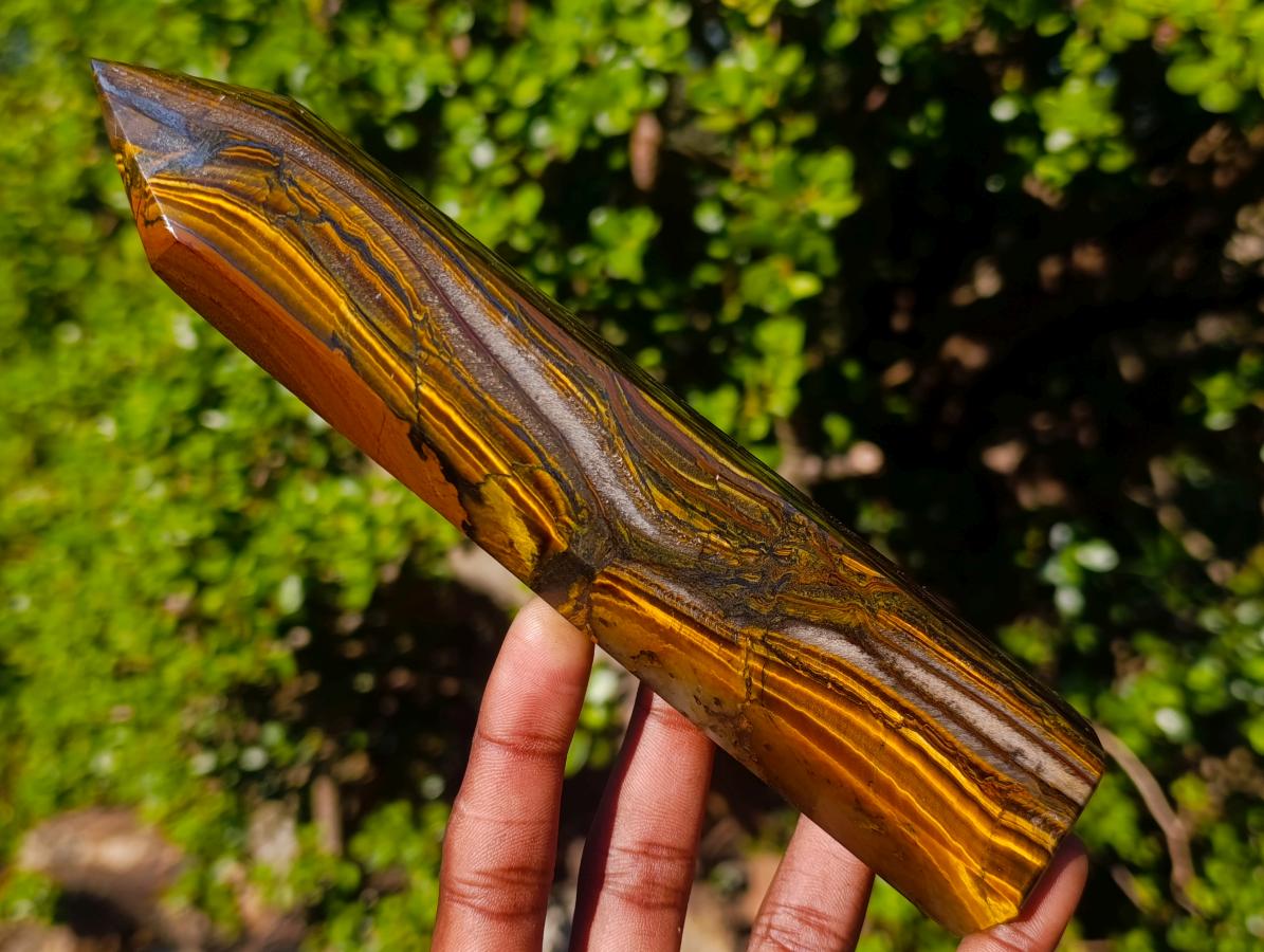 Polished Golden Tigers Eye Display Crystals x 3 From Prieska, South Africa - Toprock Gemstones and Minerals 