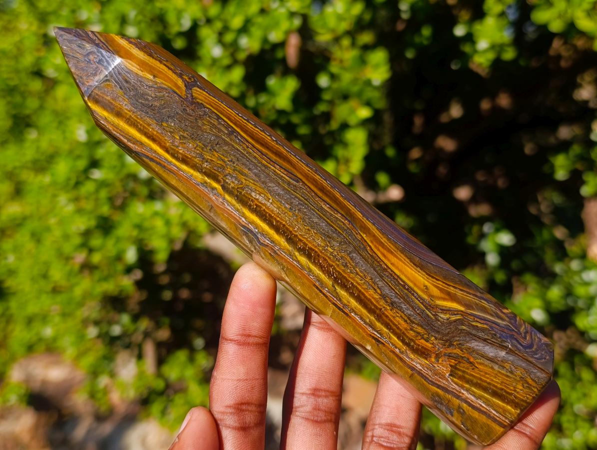 Polished Golden Tigers Eye Display Crystals x 3 From Prieska, South Africa - Toprock Gemstones and Minerals 