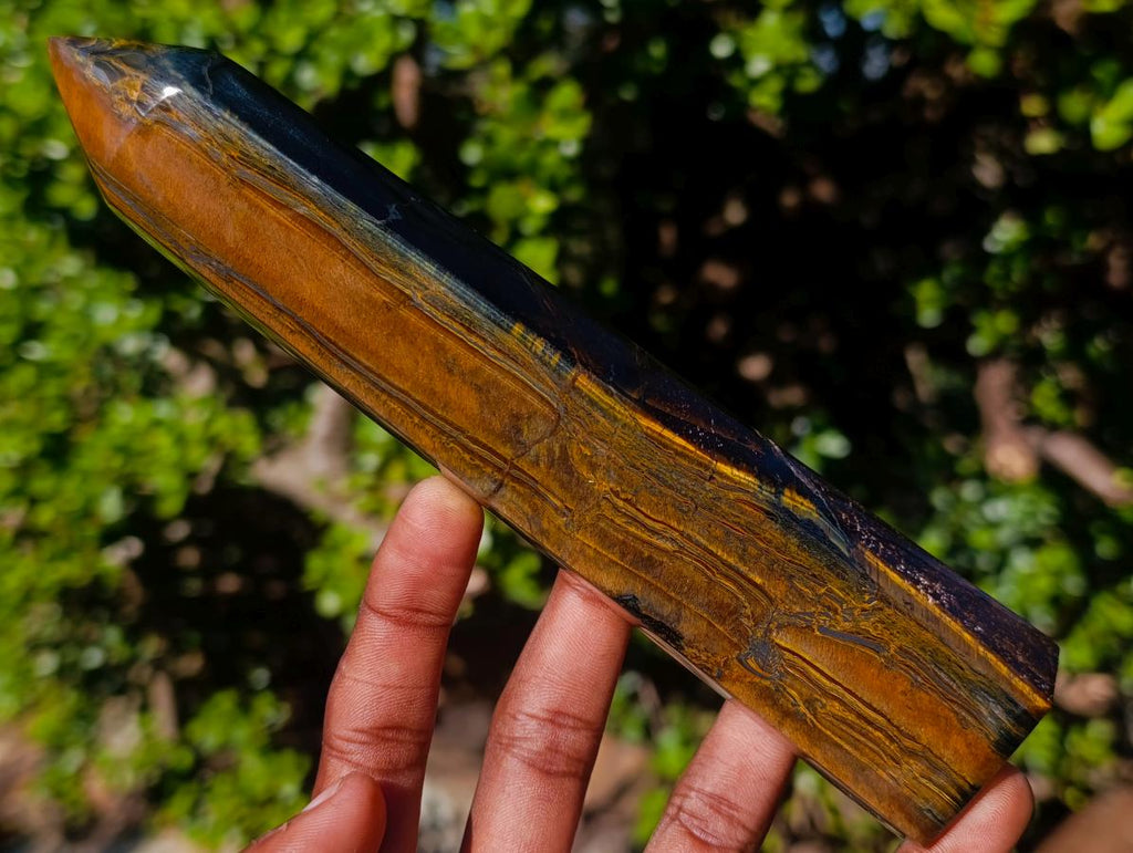 Polished Golden Tigers Eye Display Crystals x 3 From Prieska, South Africa - Toprock Gemstones and Minerals 