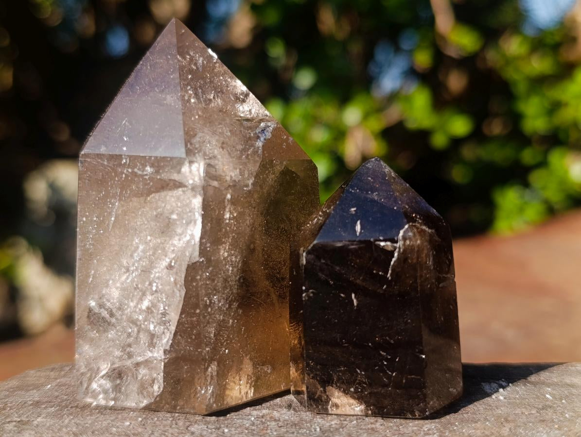 Polished Smokey Quartz Display Crystals x 6 From Madagascar - Toprock Gemstones and Minerals 