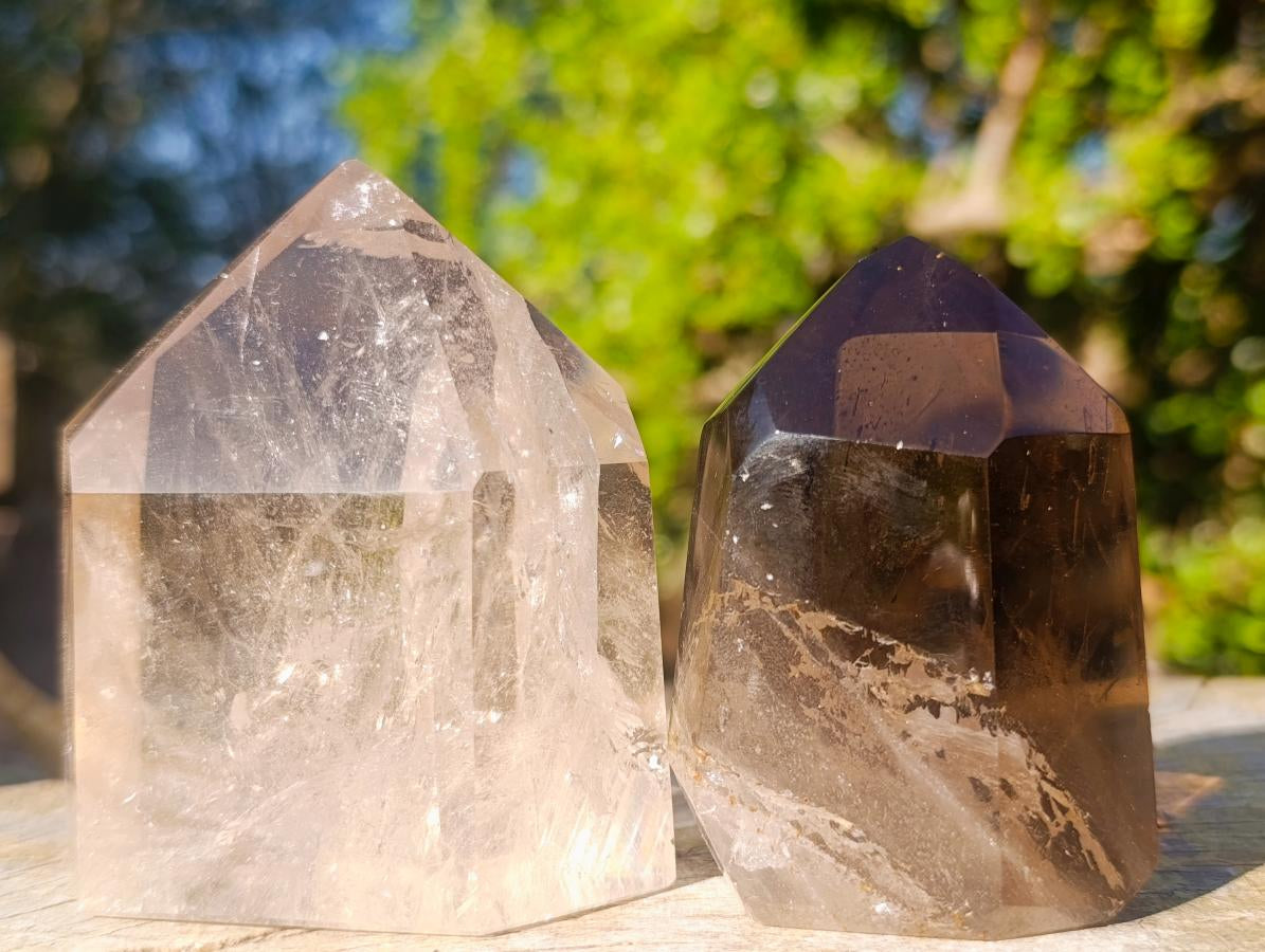 Polished Smokey Quartz Display Crystals x 6 From Madagascar - Toprock Gemstones and Minerals 
