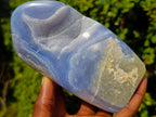 Polished Blue Lace Agate Standing Display Pieces x 2 From Nsanje, Malawi - Toprock Gemstones and Minerals 