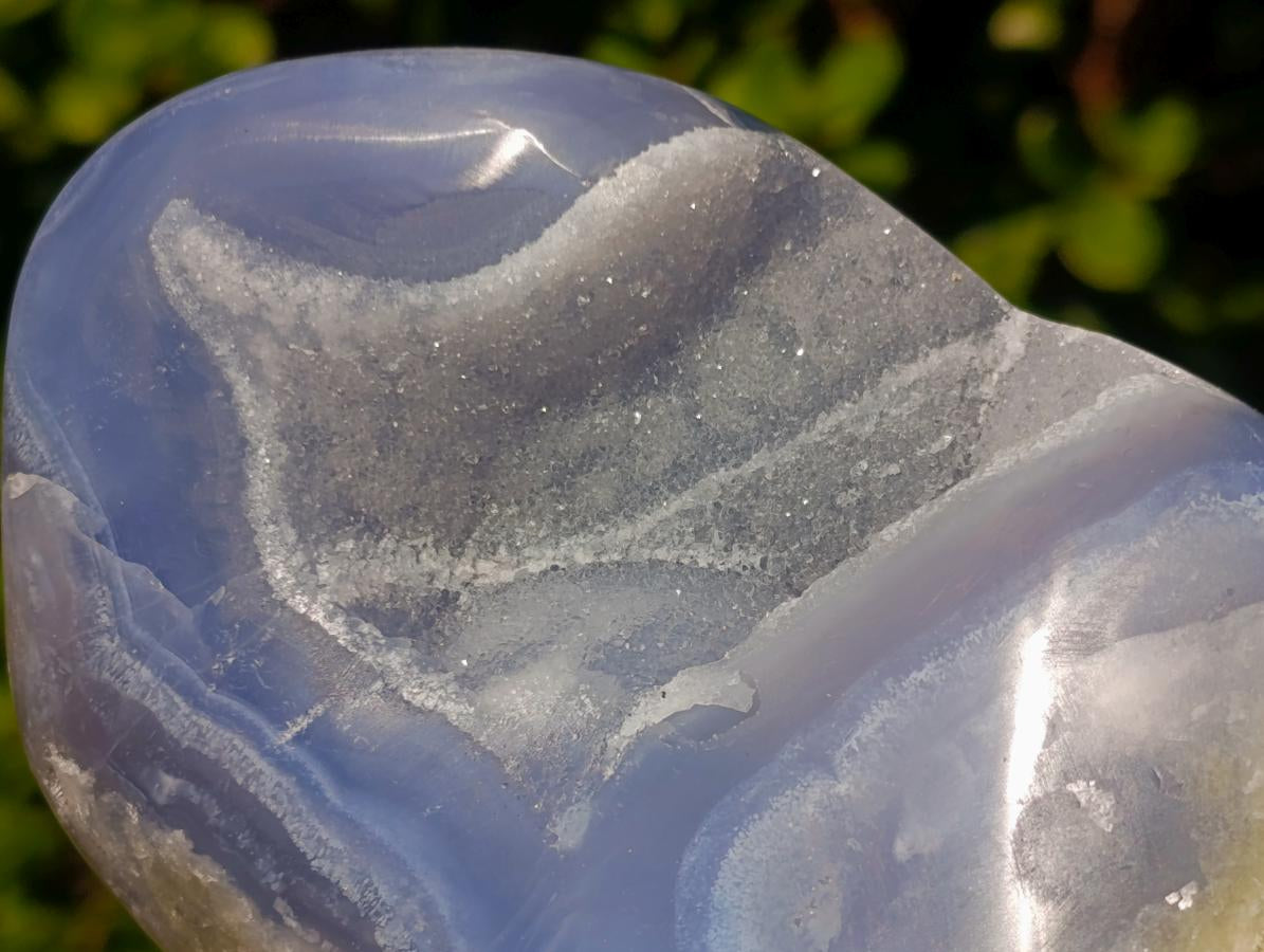 Polished Blue Lace Agate Standing Display Pieces x 2 From Nsanje, Malawi - Toprock Gemstones and Minerals 