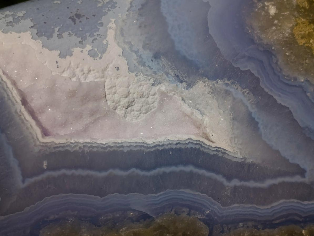 Polished Blue Lace Agate Standing Display Pieces x 2 From Nsanje, Malawi - Toprock Gemstones and Minerals 