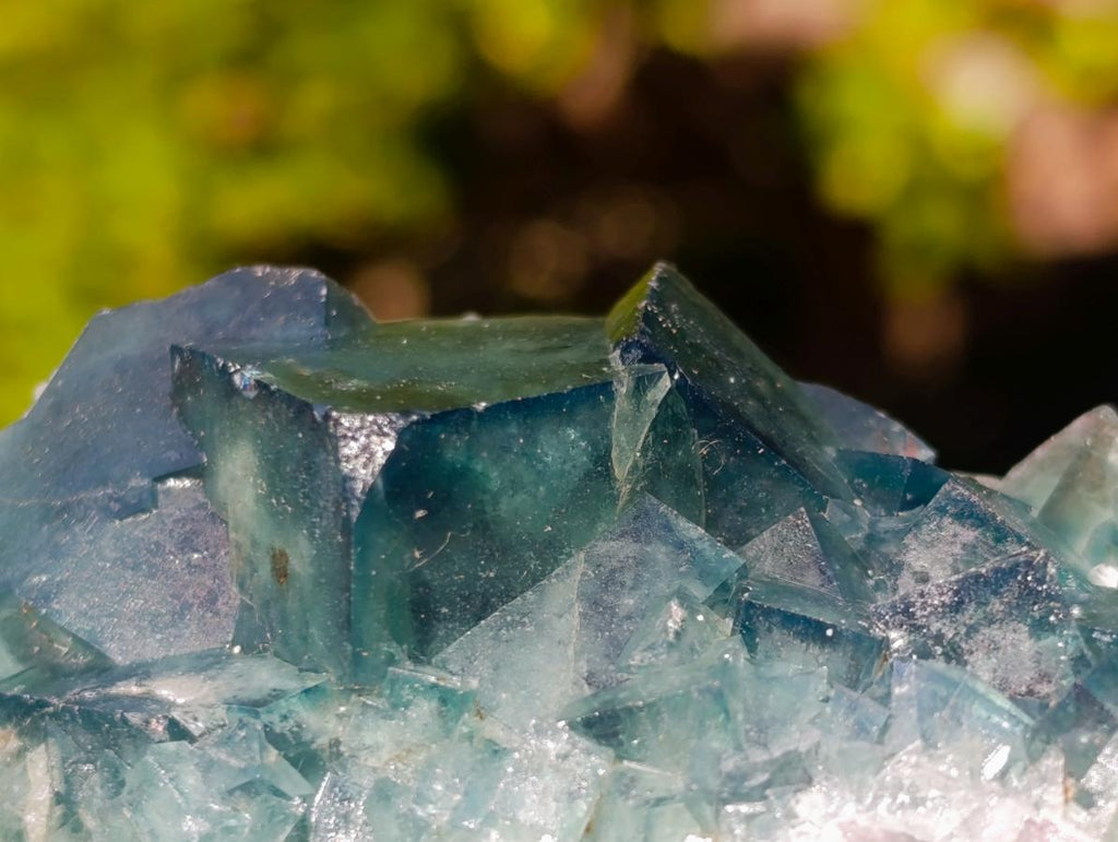 Natural Cabinet Size Green Cubic Fluorite Specimens x 4 From Mandrosonoro, Madagascar - Toprock Gemstones and Minerals 