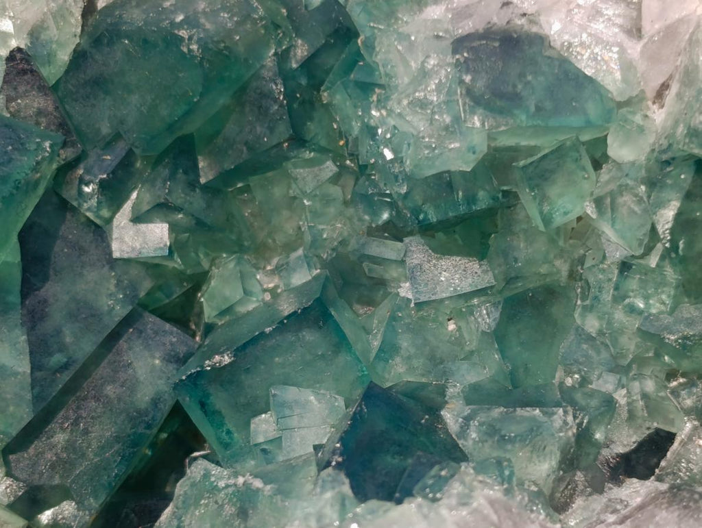 Natural Cabinet Size Green Cubic Fluorite Specimens x 4 From Mandrosonoro, Madagascar - Toprock Gemstones and Minerals 