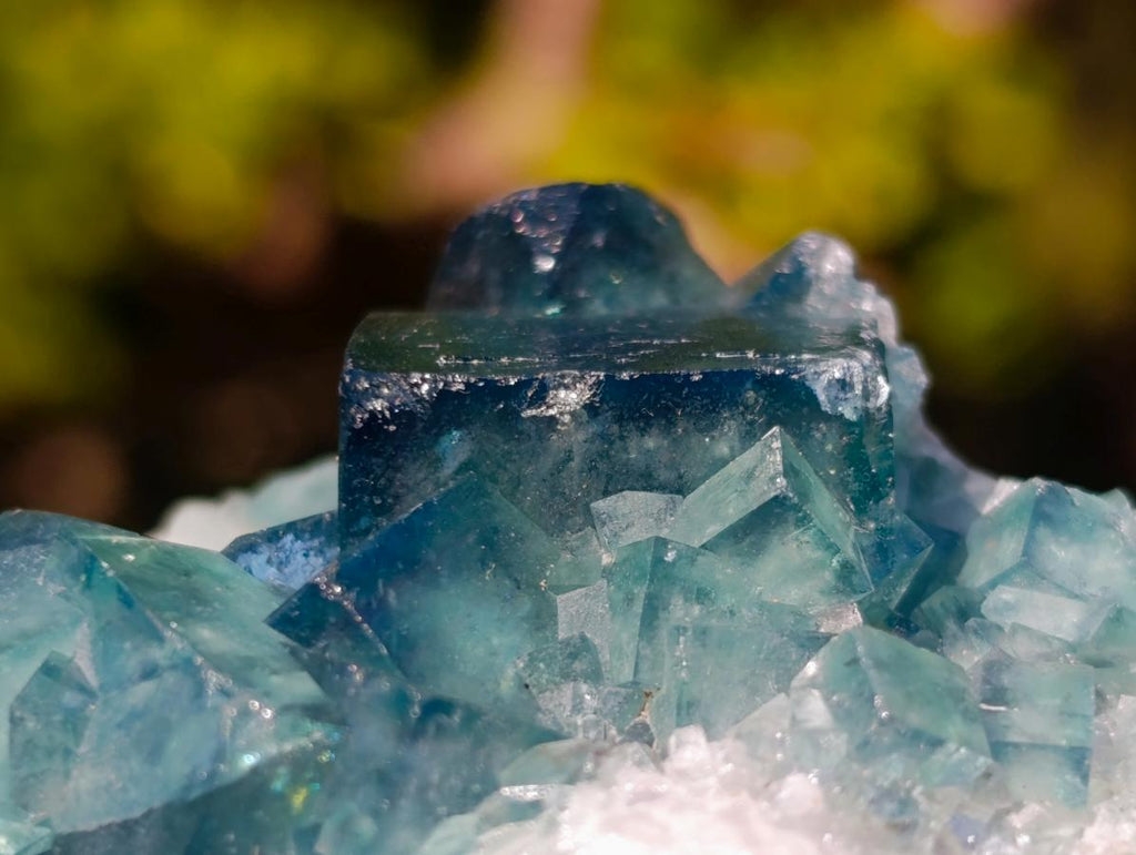 Natural Cabinet Size Green Cubic Fluorite Specimens x 4 From Mandrosonoro, Madagascar - Toprock Gemstones and Minerals 