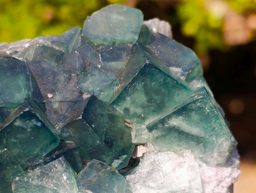 Natural Cabinet Size Green Cubic Fluorite Specimens x 4 From Mandrosonoro, Madagascar - Toprock Gemstones and Minerals 